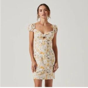 ASTR THE LABEL FLORAL  Puff Sleeve Dress